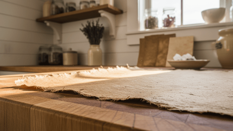 Module 6: Wet handmade paper sheet on a pressing surface, drying flat